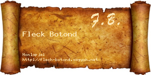 Fleck Botond névjegykártya